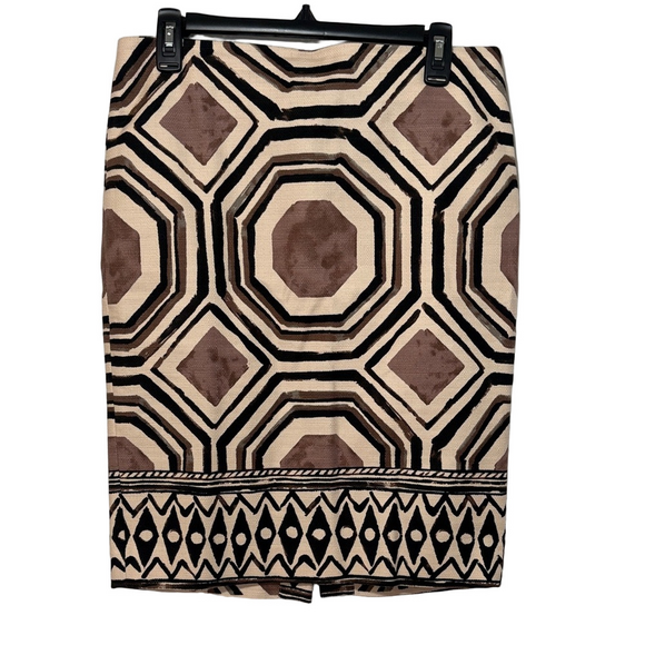 LOFT Dresses & Skirts - LOFT Brown Black Geometric Pencil Skirt Women’s Size 8 Career Office Stretch